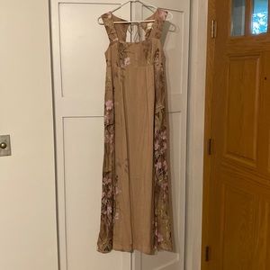 Anthropologie Womens Aurelie Floral Butterfly Summer Vintage Maxi Dress